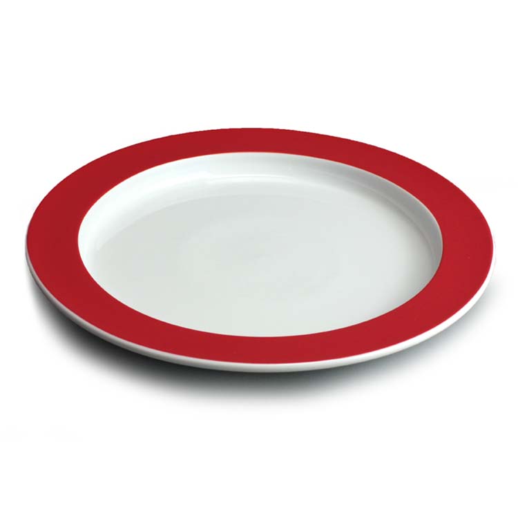 unisonoPLUS Spezial Speiseteller Porzellan mit Schiebekante 26 cm, rot