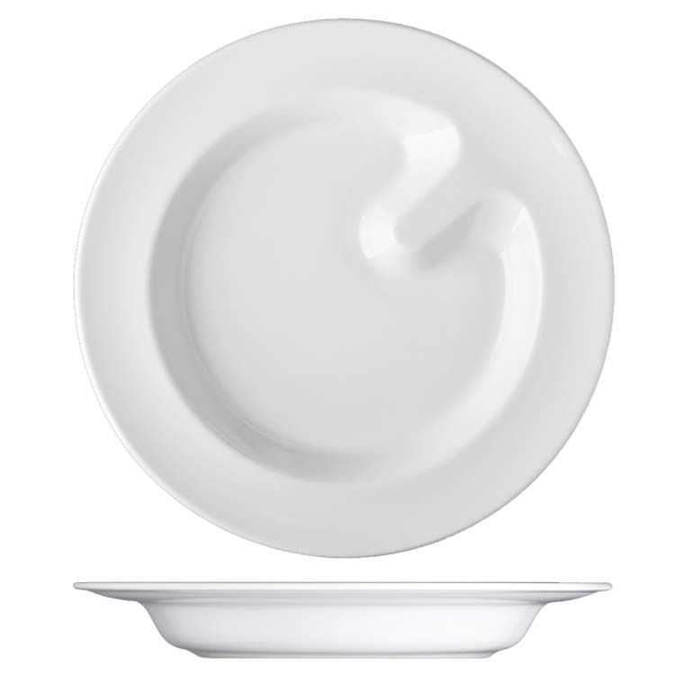 unisonoPLUS Porzellan-Teller mit Einteilung, weiß