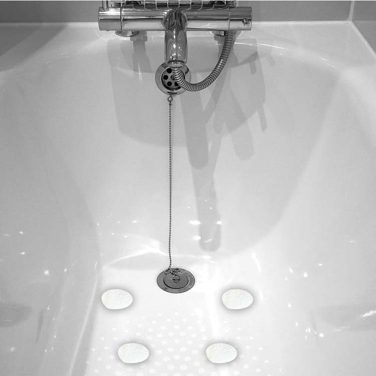 Tenura Anti-Rutsch Aufkleber rund für Dusche u. Badewanne, klar